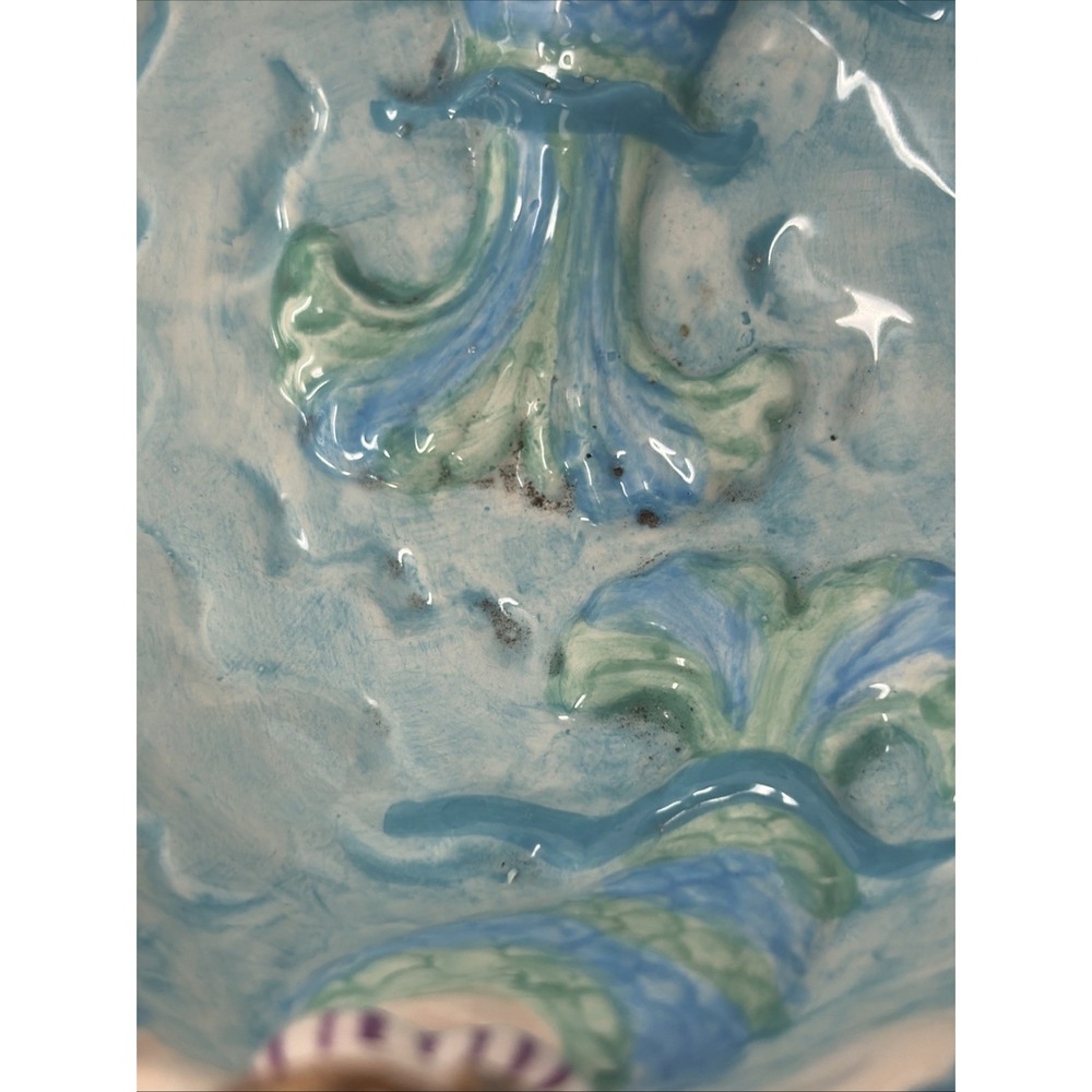 Vintage Mermaids Ceramic Chip& Dip Set 2 Pc Cardinal Inc HandPainted Rare - Picture 13 of 14